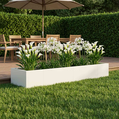 vidaXL Retaining Wall 8 pcs 300 x 100 x 50 cm Steel White 3