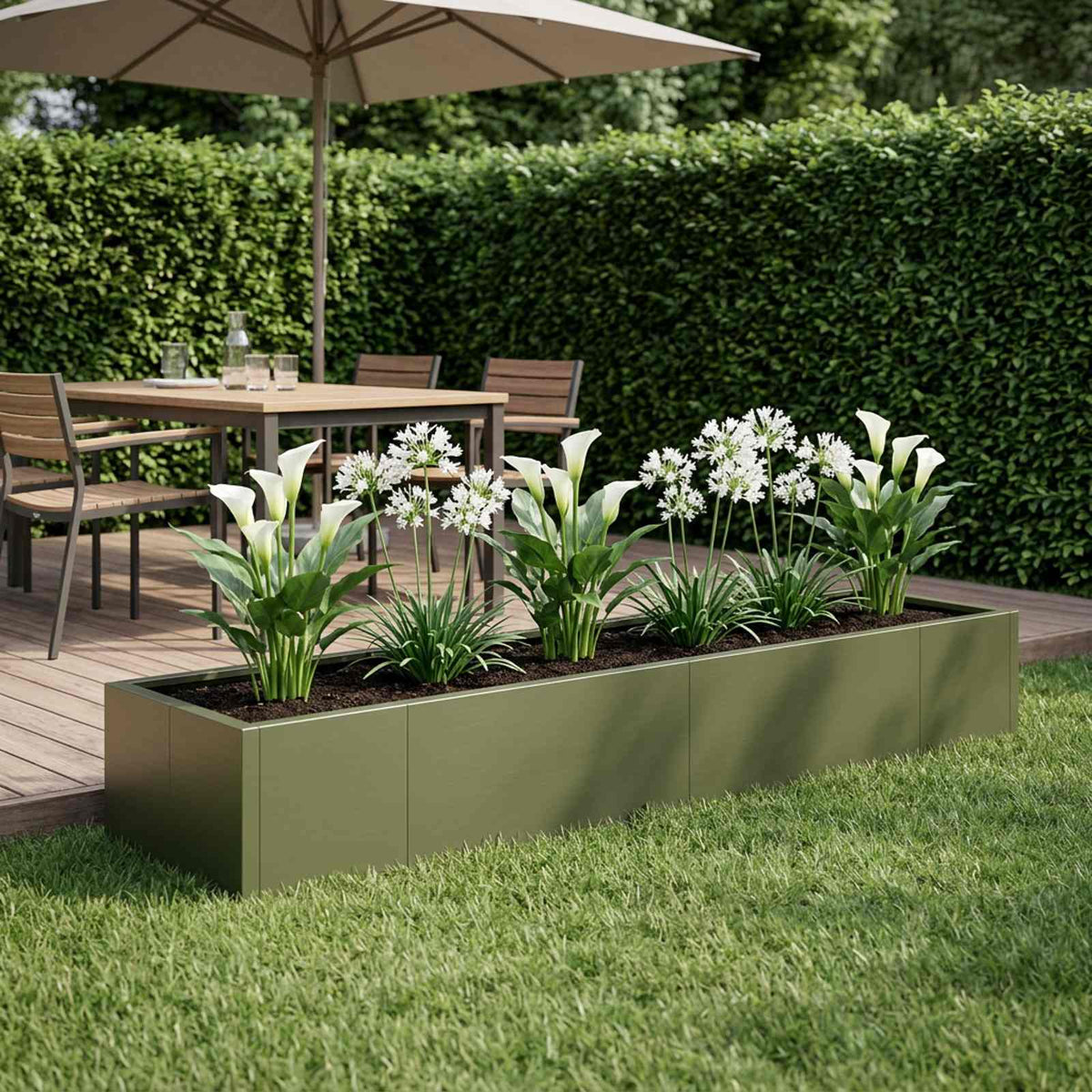 vidaXL Retaining Wall 8 pcs 300 x 100 x 40 cm Steel Olive Green 3