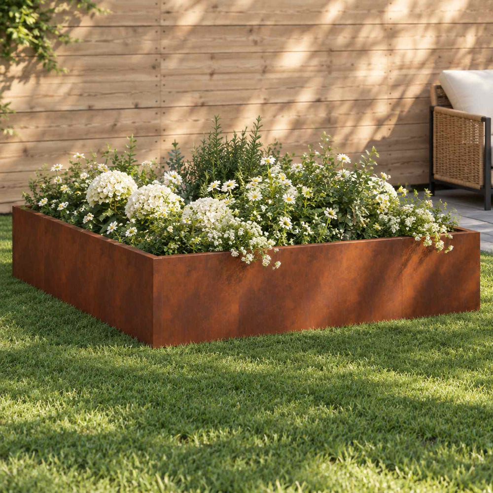vidaXL Retaining Wall 8 pcs 300 x 100 x 40 cm Weathering Steel Rusty