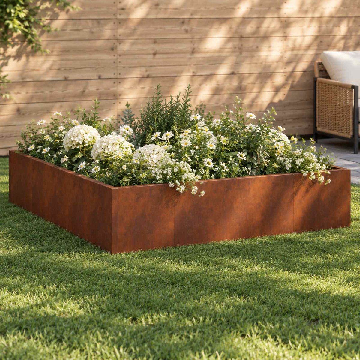 Retaining Wall 8 pcs 300 x 100 x 50 cm Steel Width 300 cm Height 50 cm Weathering steel