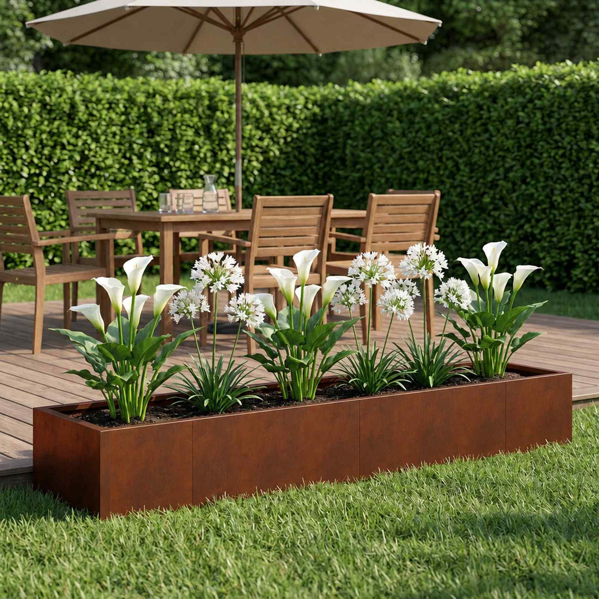 vidaXL Retaining Wall 8 pcs 300 x 100 x 50 cm Weathering Steel Rusty 3