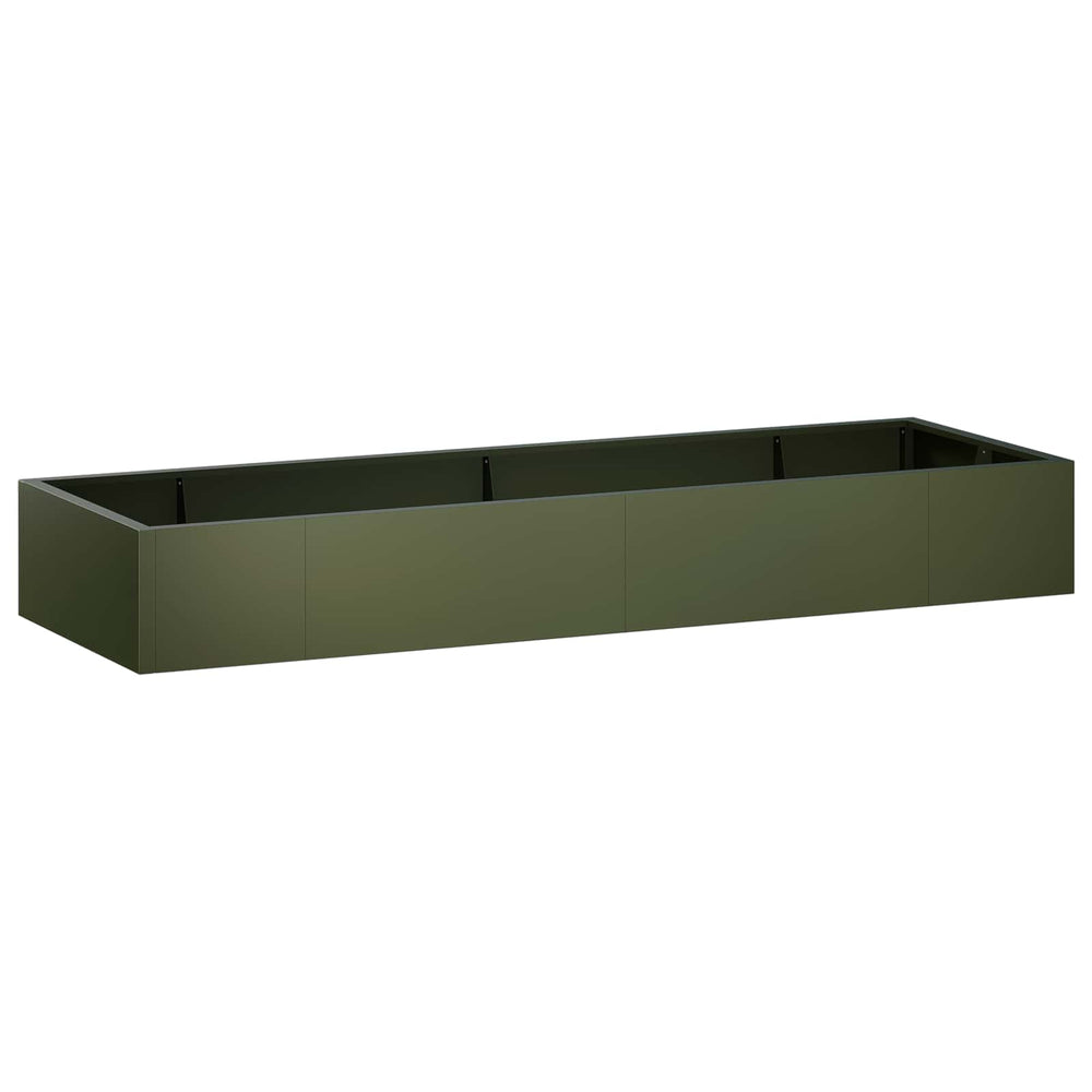 vidaXL Retaining Wall 8 pcs 300 x 100 x 50 cm Steel Olive Green