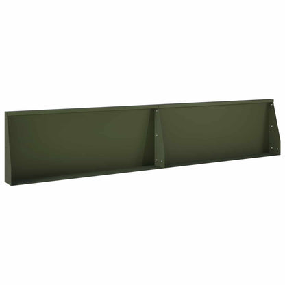 vidaXL Retaining Wall 8 pcs 300 x 100 x 50 cm Steel Olive Green 3