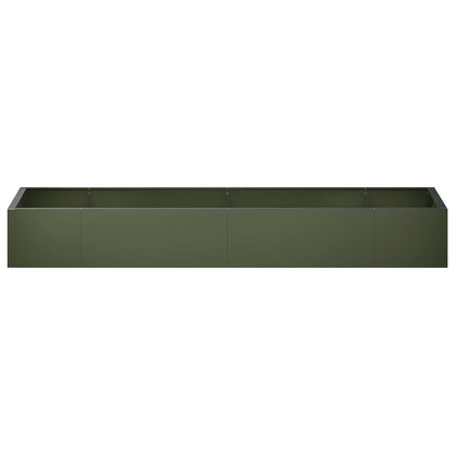 vidaXL Retaining Wall 8 pcs 300 x 100 x 50 cm Steel Olive Green 4
