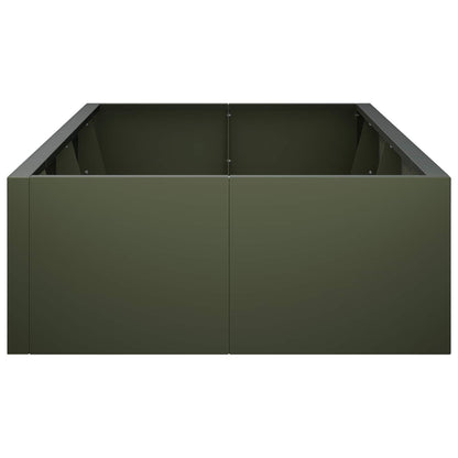 vidaXL Retaining Wall 8 pcs 300 x 100 x 50 cm Steel Olive Green 5