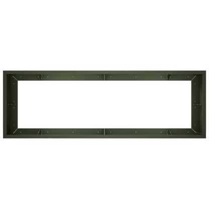 vidaXL Retaining Wall 8 pcs 300 x 100 x 50 cm Steel Olive Green 6