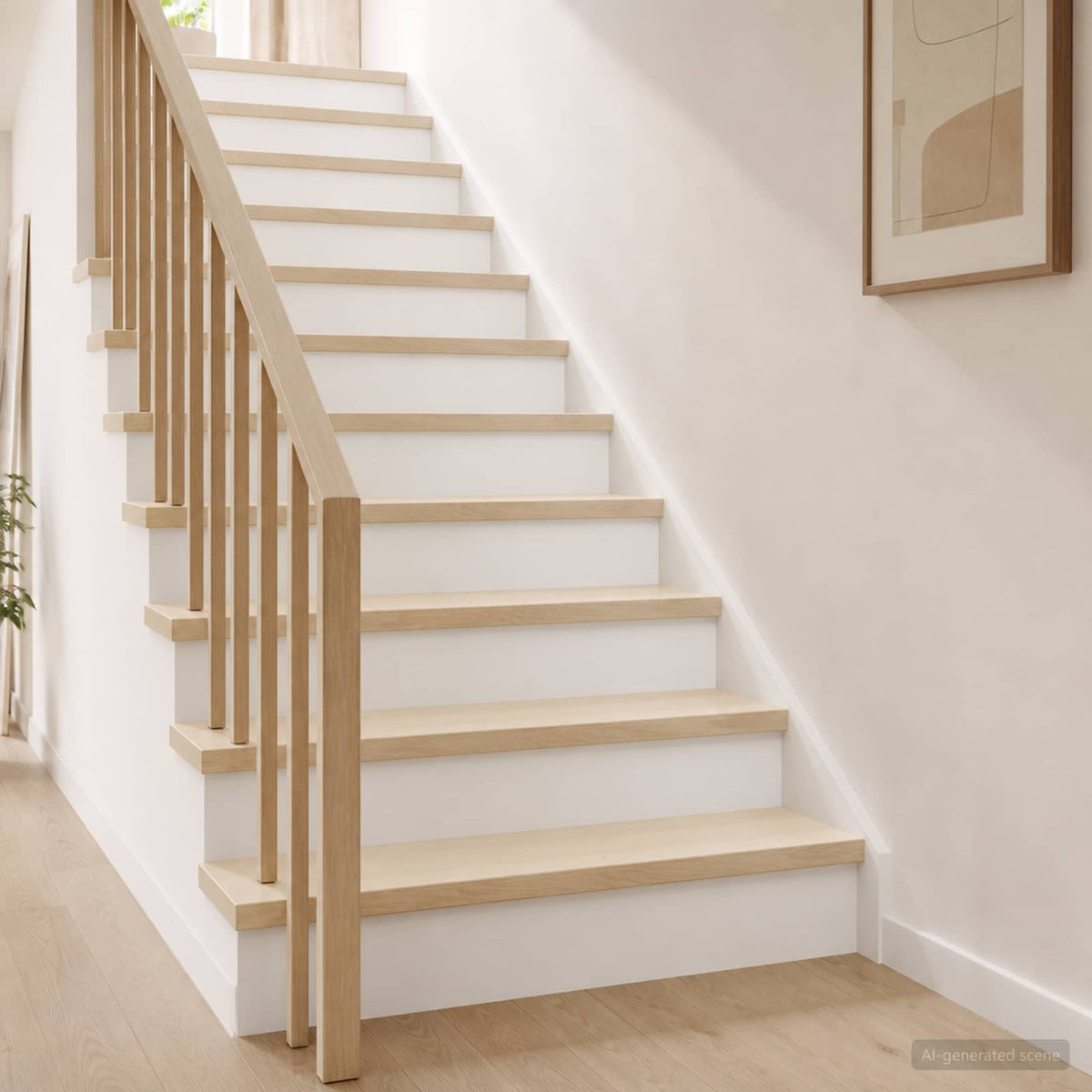 Stair Tread Solid Oak Wood Depth 30 cm 2 pcs White 70 cm