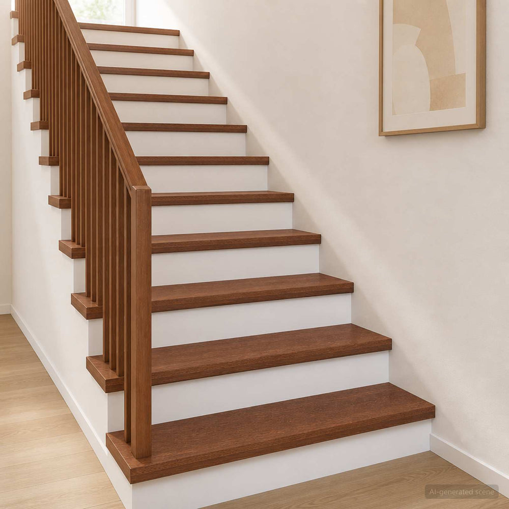 vidaXL Stair Tread Solid Oak Wood Depth 30 cm 2 pcs Dark Brown