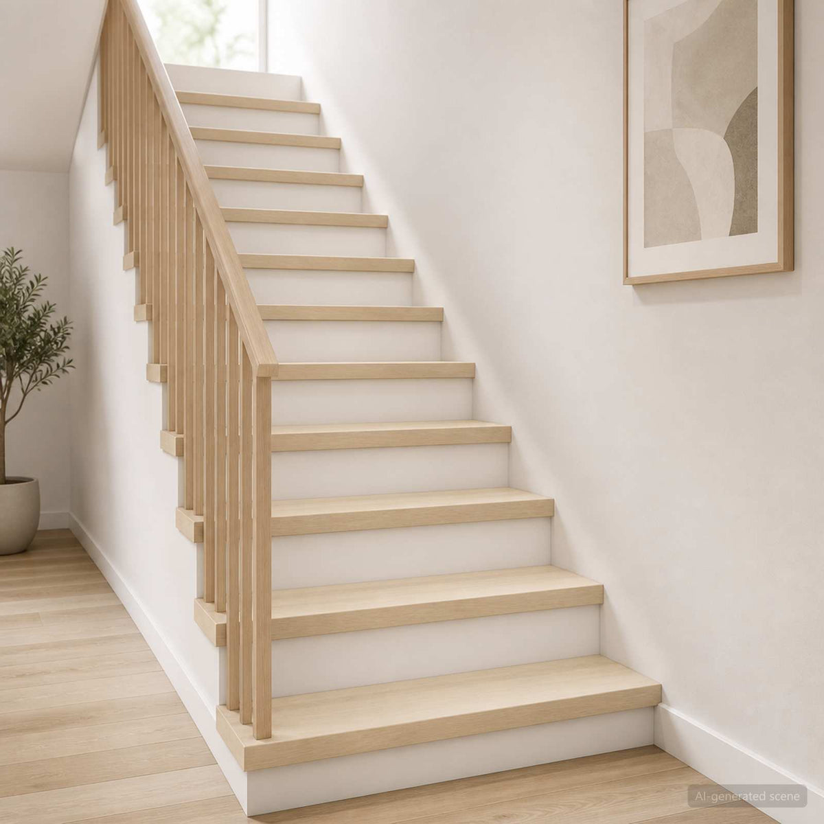 Stair Tread Solid Oak Wood Depth 30 cm 4 pcs White 100 cm