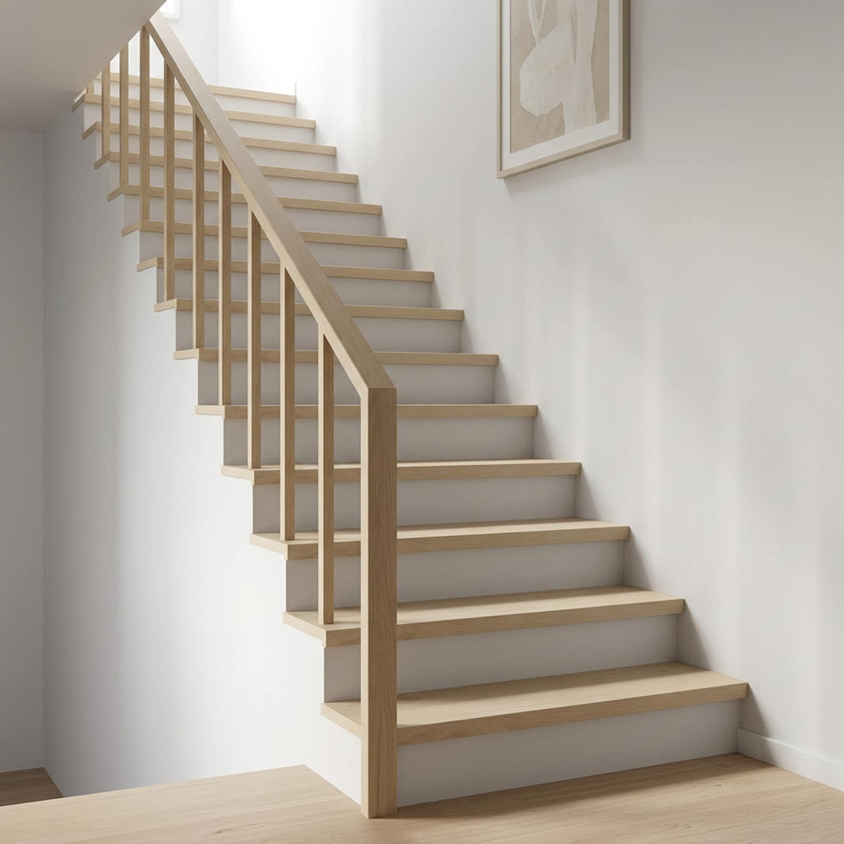 Stair Tread Solid Oak Wood Depth 30 cm 8 pcs White 110 cm