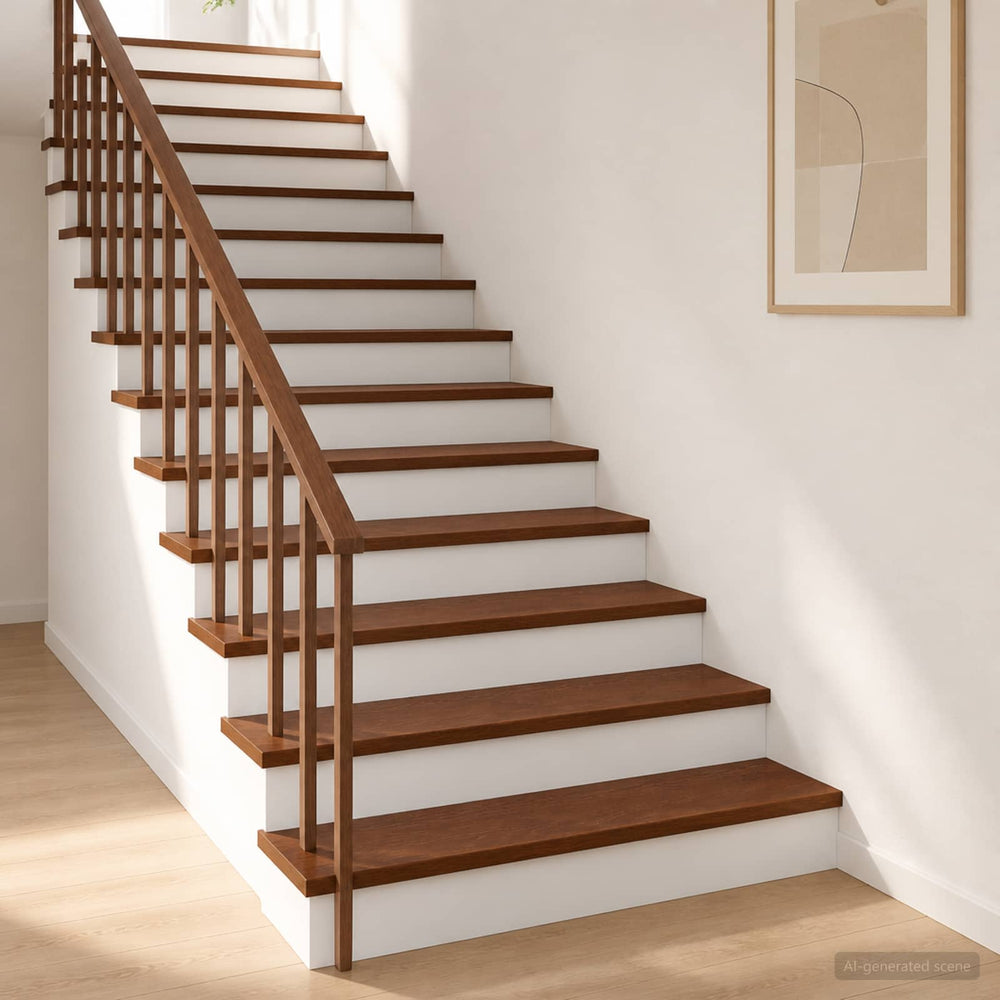 vidaXL Stair Tread Solid Oak Wood Depth 30 cm 8 pcs Dark Brown