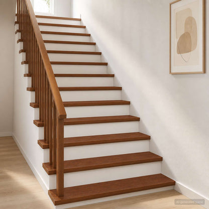 Stair Tread Solid Oak Wood Depth 30 cm 8 pcs Dark Brown 100 cm