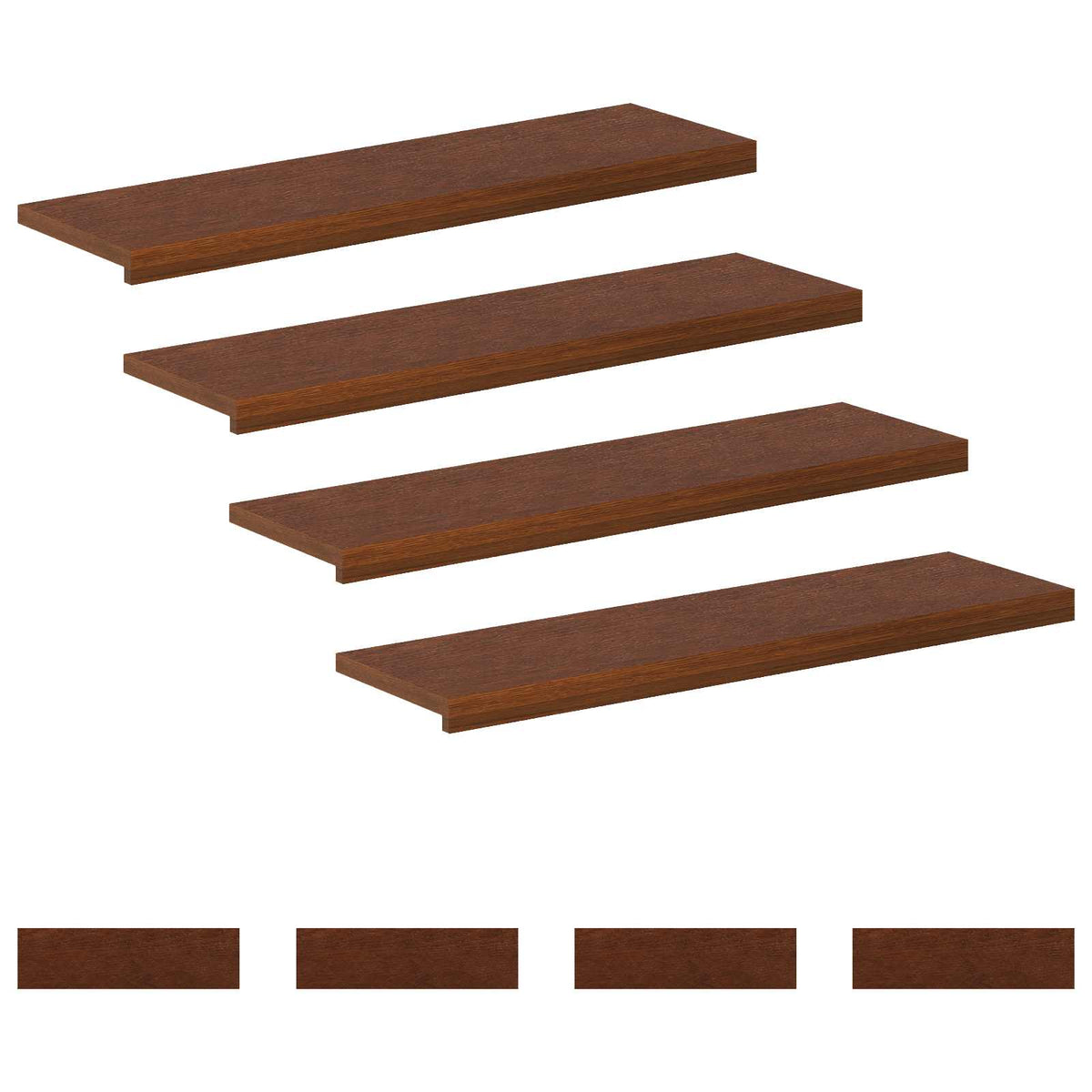 Stair Tread Solid Oak Wood Depth 30 cm 8 pcs Dark Brown 100 cm