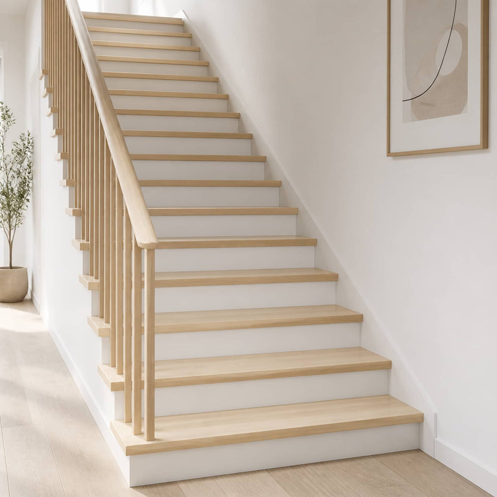 vidaXL Stair Tread Solid Oak Wood Depth 25 cm 12 pcs White