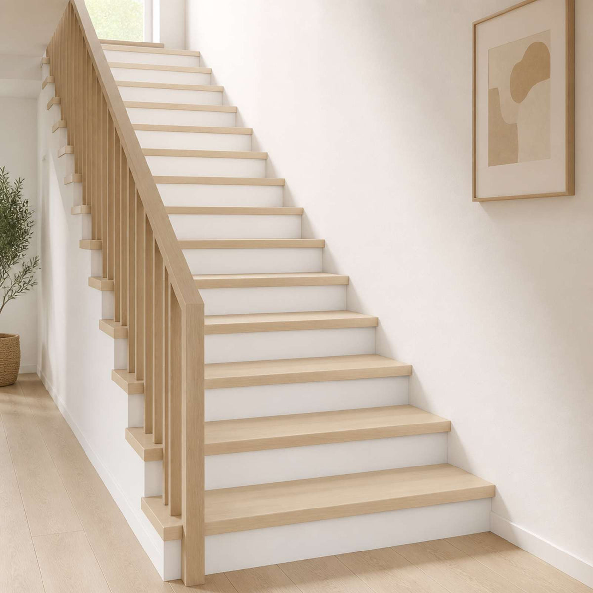 vidaXL Stair Tread 12 pcs 120 x 30 x 2 cm White Solid Oak Wood 1