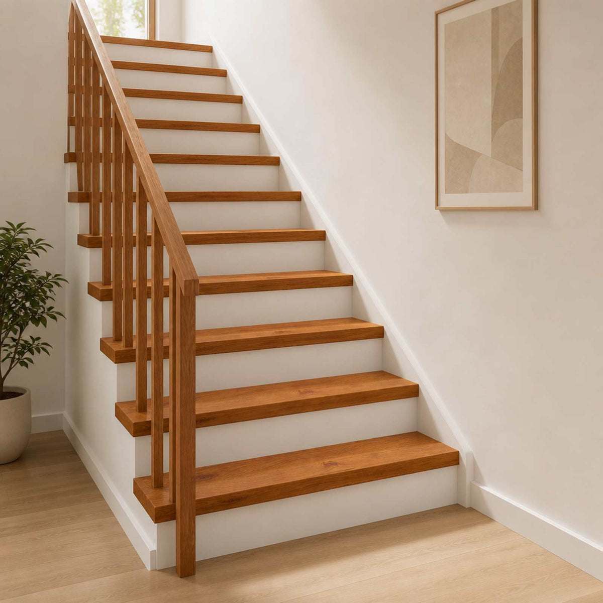 vidaXL Stair Tread 12 pcs 120 x 30 x 2 cm Brown Solid Oak Wood 1