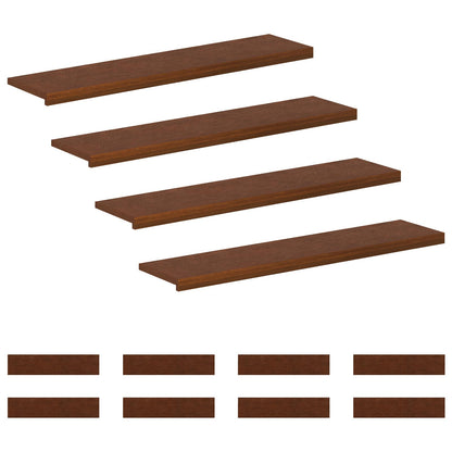 vidaXL Stair Tread 12 pcs 120 x 30 x 2 cm Dark Brown Solid Oak Wood 2