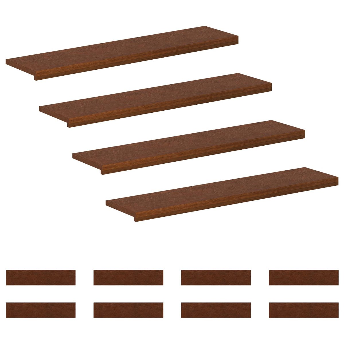 Stair Tread Solid Oak Wood Depth 30 cm 12 pcs Dark Brown 120 cm