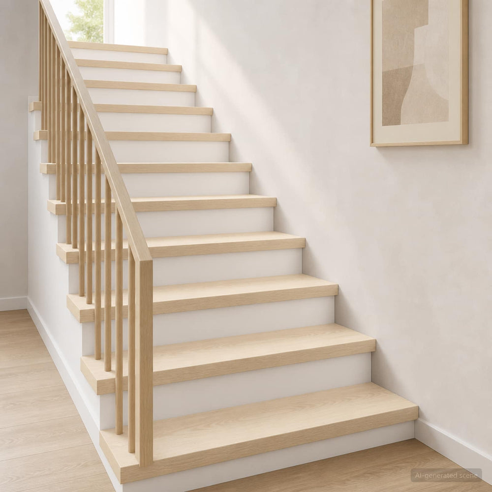 vidaXL Stair Tread 16 pcs 80 x 25 x 2 cm White Solid Oak Wood