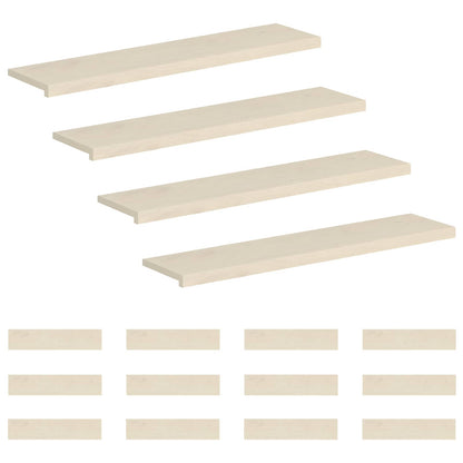 vidaXL Stair Tread 16 pcs 120 x 30 x 2 cm White Solid Oak Wood 2