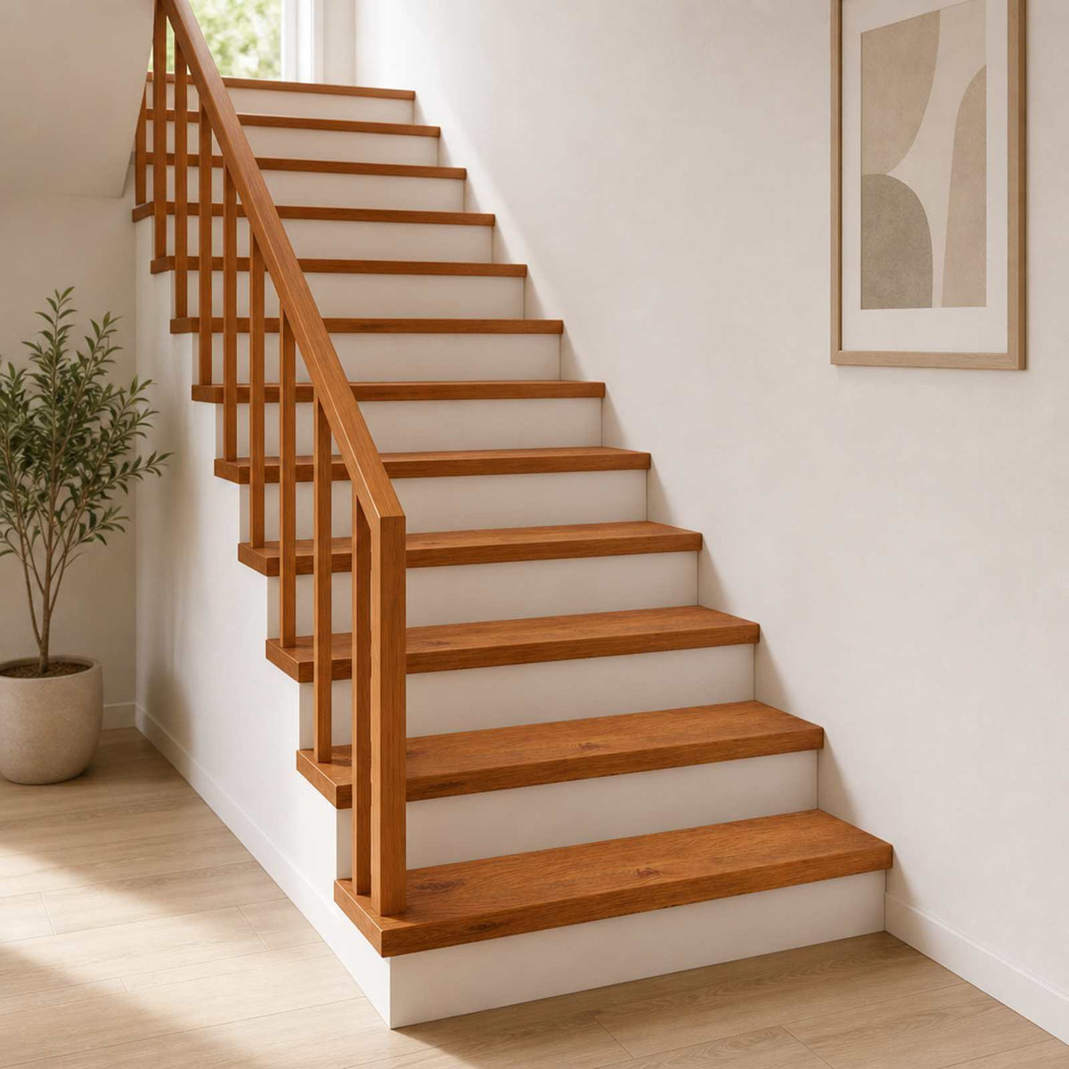 vidaXL Stair Tread 16 pcs 120 x 30 x 2 cm Brown Solid Oak Wood 1