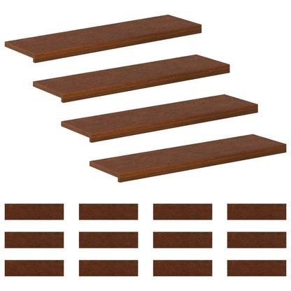 vidaXL Stair Tread 16 pcs 100 x 30 x 2 cm Dark Brown Solid Oak Wood 2