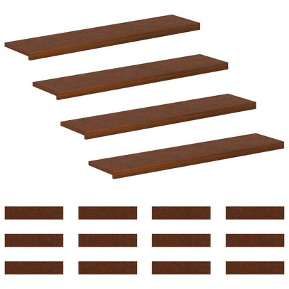 vidaXL Stair Tread 16 pcs 120 x 30 x 2 cm Dark Brown Solid Oak Wood 2