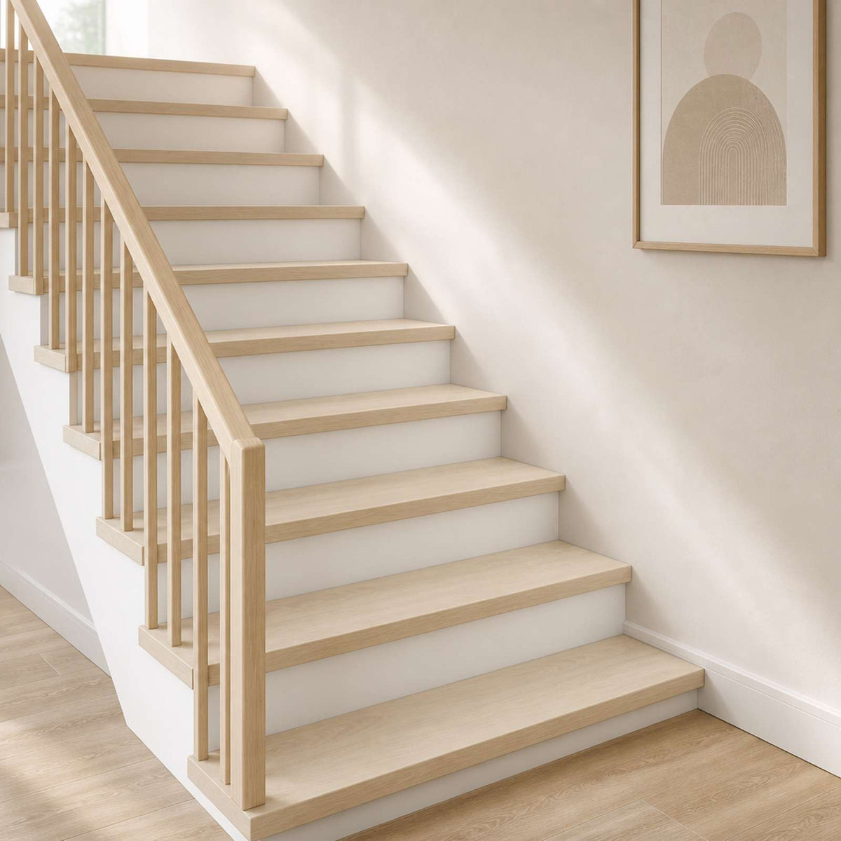vidaXL Stair Tread 20 pcs 80 x 25 x 2 cm White Solid Oak Wood 1