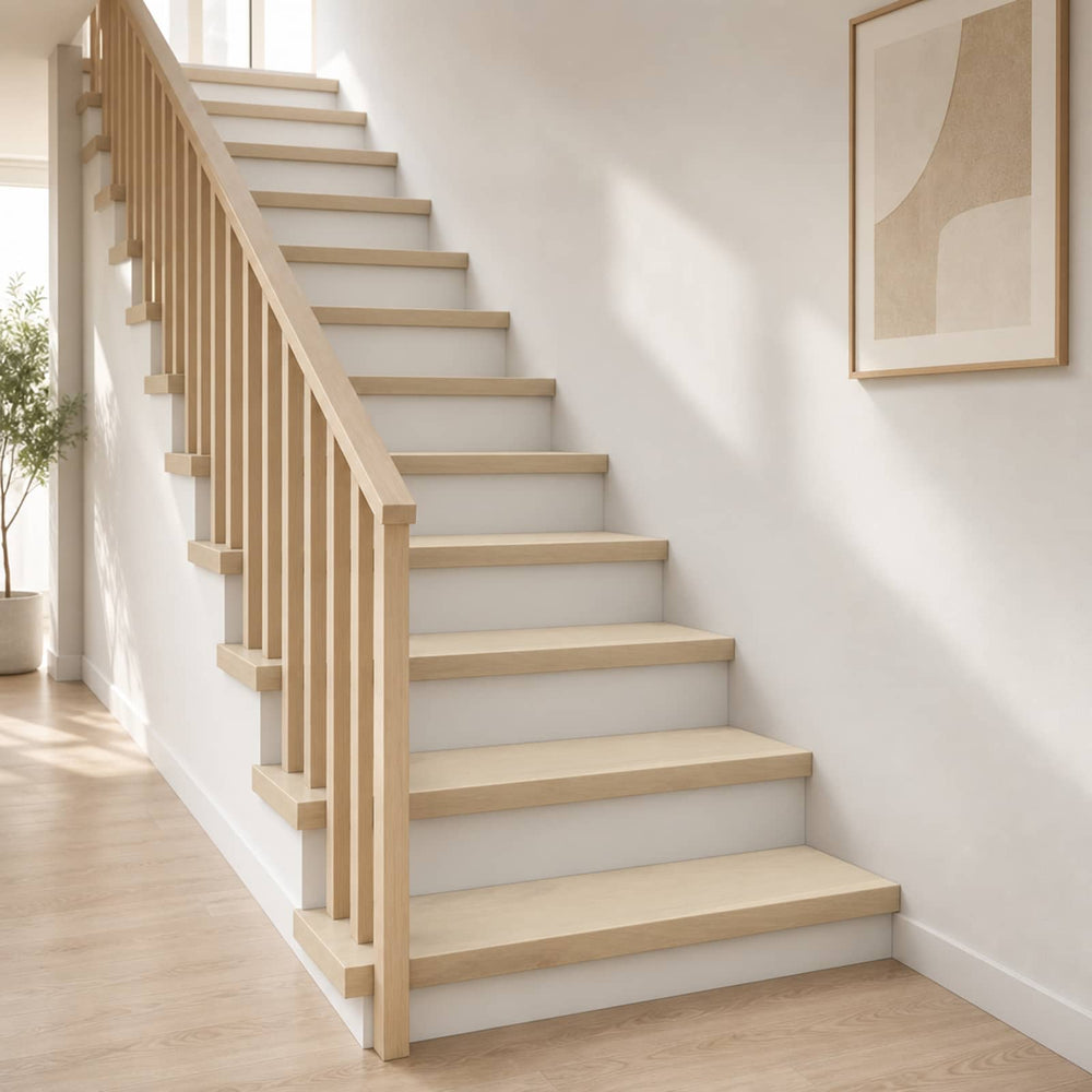 vidaXL Stair Tread 20 pcs 110 x 30 x 2 cm White Solid Oak Wood