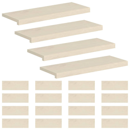 Stair Tread Solid Oak Wood Depth 30 cm 20 White 80 cm