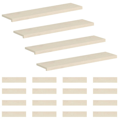 Stair Tread Solid Oak Wood Depth 30 cm 20 White 110 cm