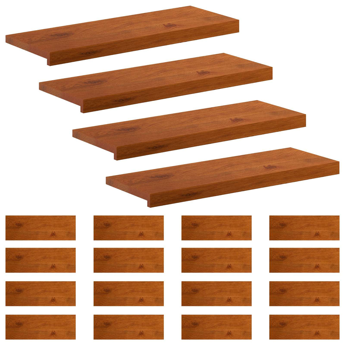 vidaXL Stair Tread 20 pcs 70 x 25 x 2 cm Brown Solid Oak Wood 2