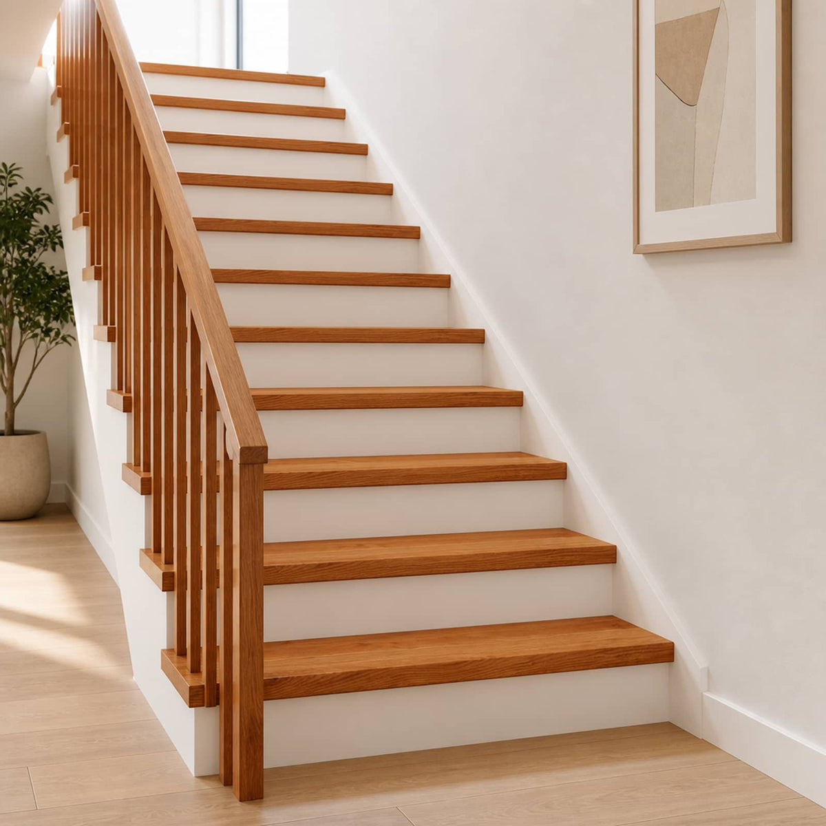 vidaXL Stair Tread 20 pcs 120 x 25 x 2 cm Brown Solid Oak Wood 1