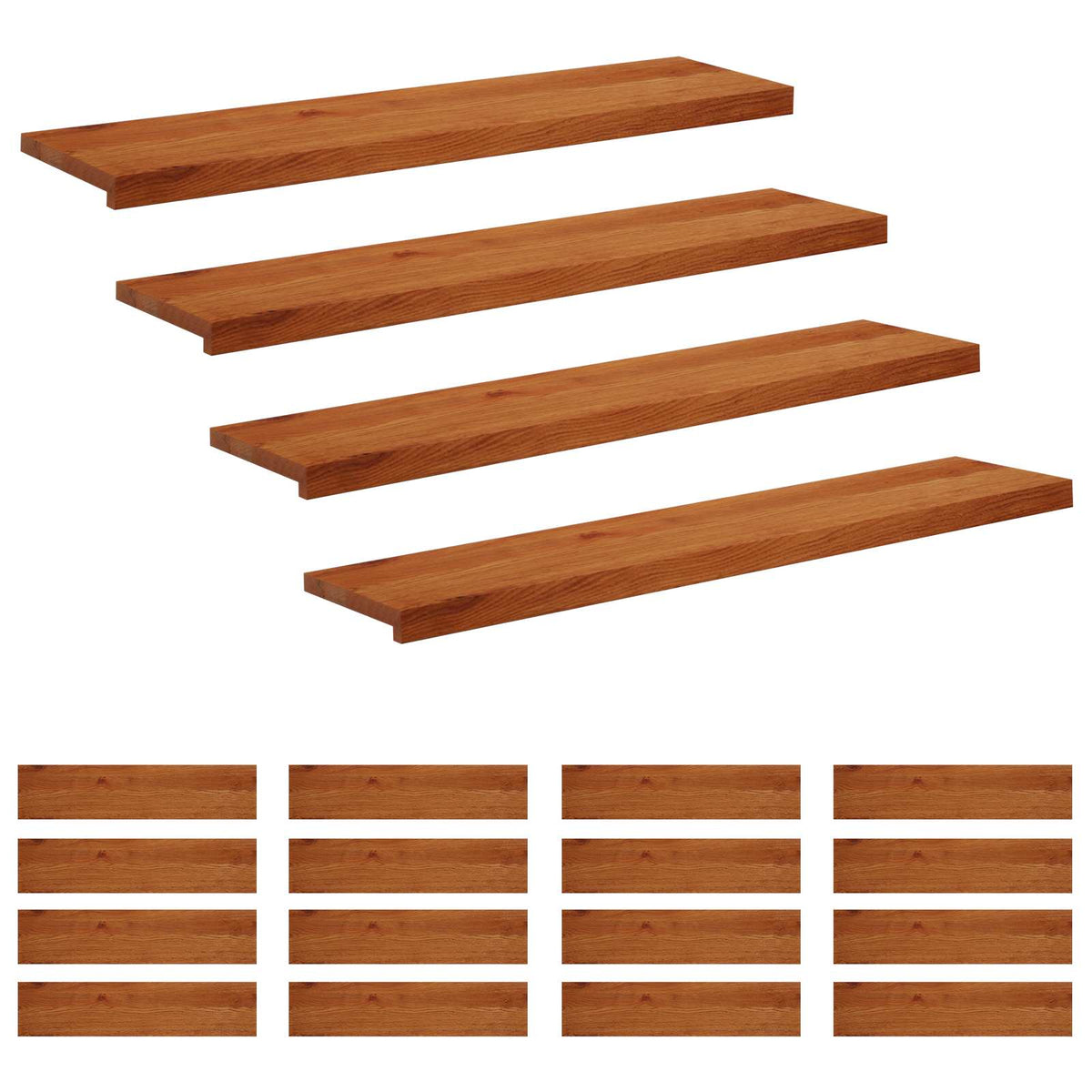 vidaXL Stair Tread 20 pcs 120 x 25 x 2 cm Brown Solid Oak Wood 2