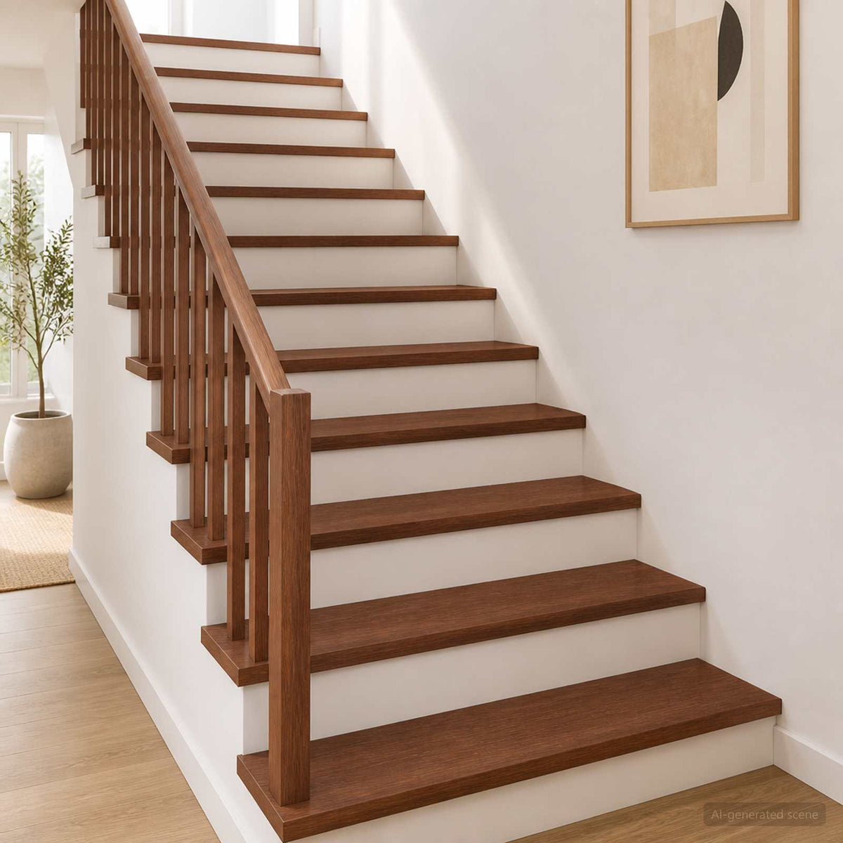 vidaXL Stair Tread 20 pcs 110 x 30 x 2 cm Dark Brown Solid Oak Wood 1