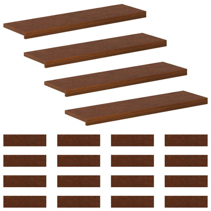 vidaXL Stair Tread 20 pcs 90 x 30 x 2 cm Dark Brown Solid Oak Wood 2