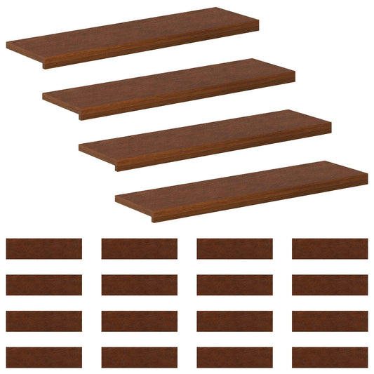 vidaXL Stair Tread 20 pcs 100 x 30 x 2 cm Dark Brown Solid Oak Wood 2