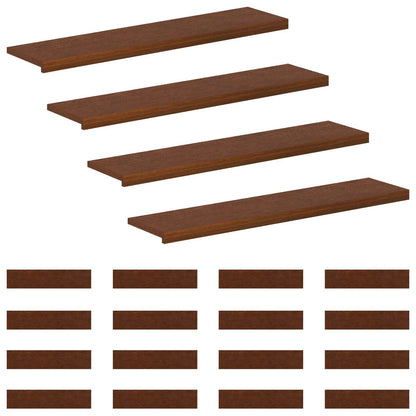 vidaXL Stair Tread 20 pcs 110 x 30 x 2 cm Dark Brown Solid Oak Wood 2