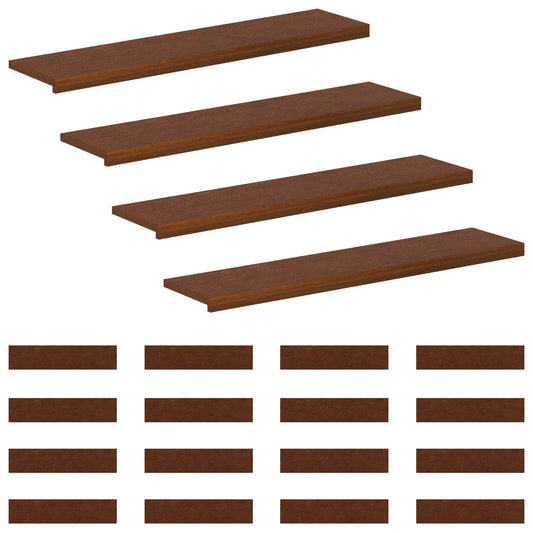 vidaXL Stair Tread 20 pcs 120 x 30 x 2 cm Dark Brown Solid Oak Wood 2