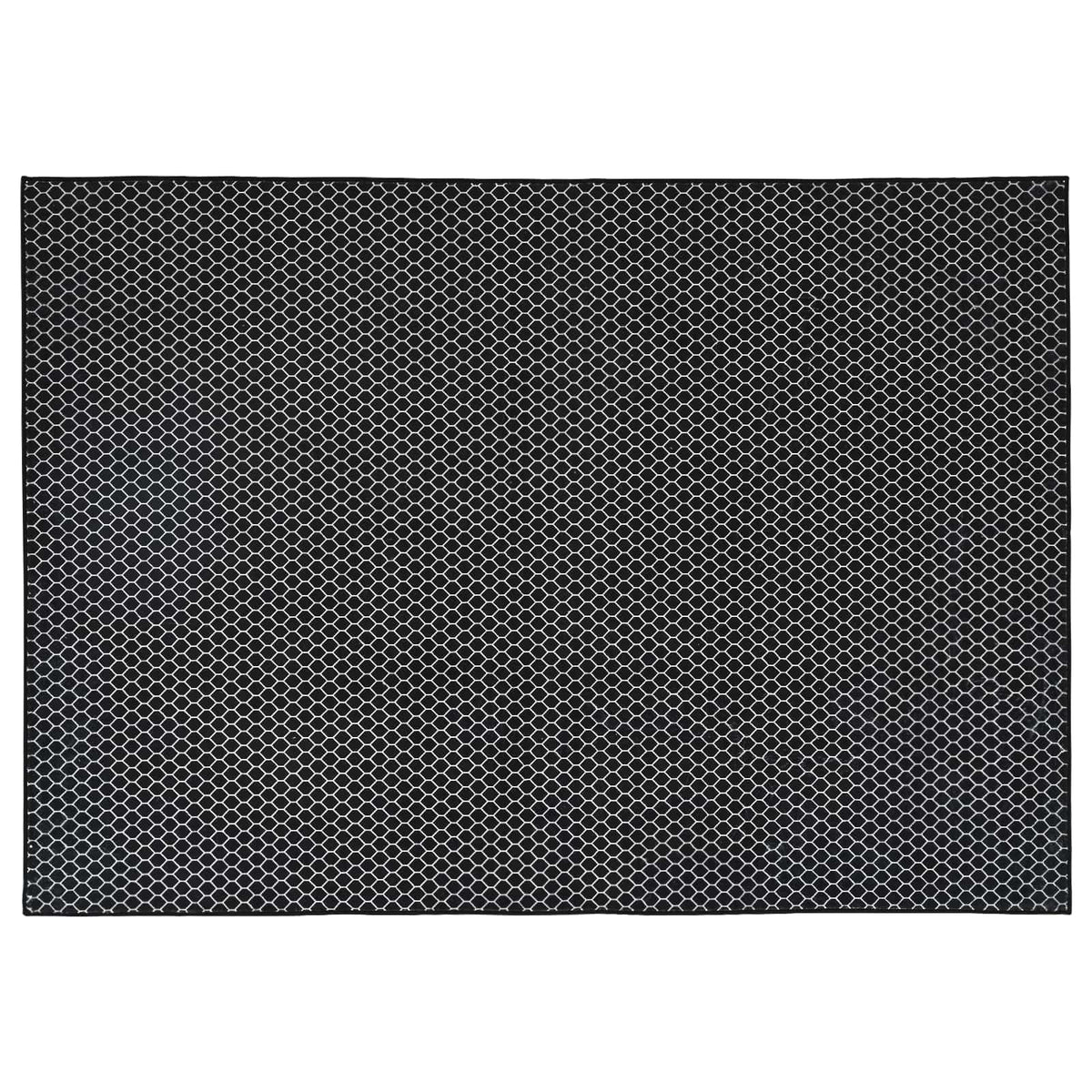 Rug ORIZ 300 x 400 cm 100% Polyester Black mesh pattern