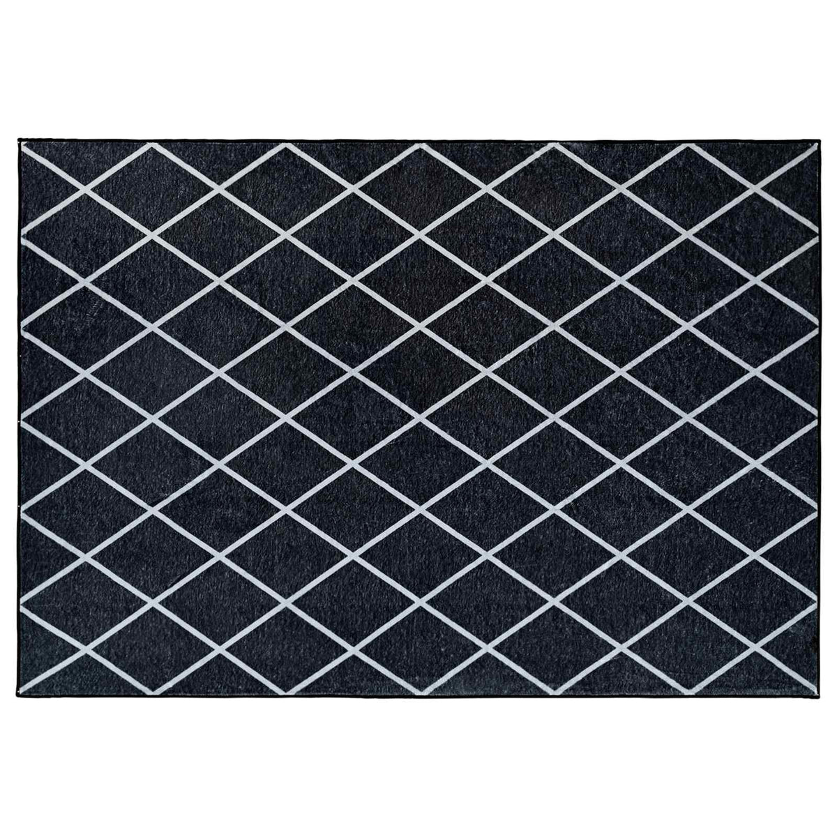 Rug ORIZ 100% Polyester Width 160 cm Black diamond pattern
