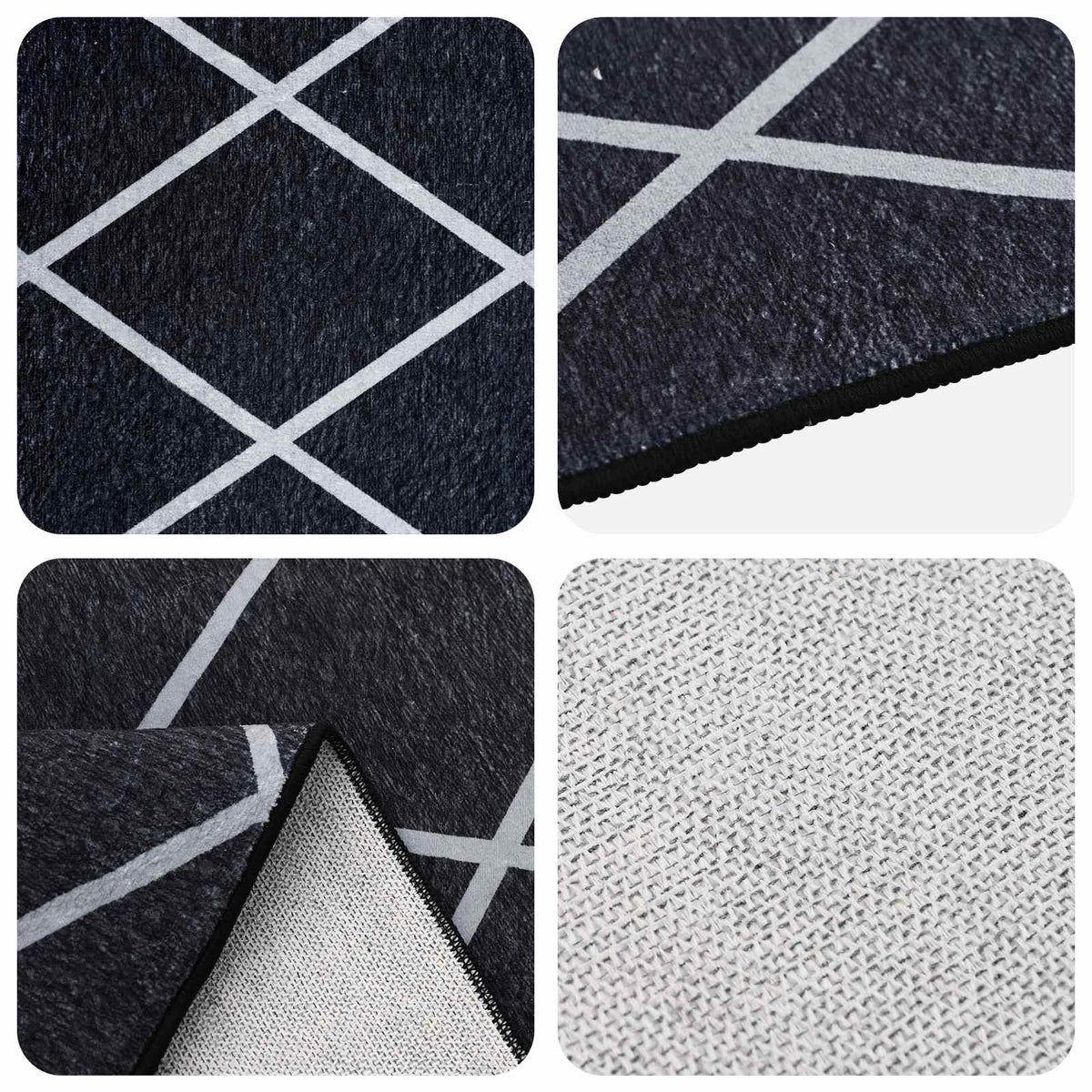 Rug ORIZ Polyester Width Black diamond pattern