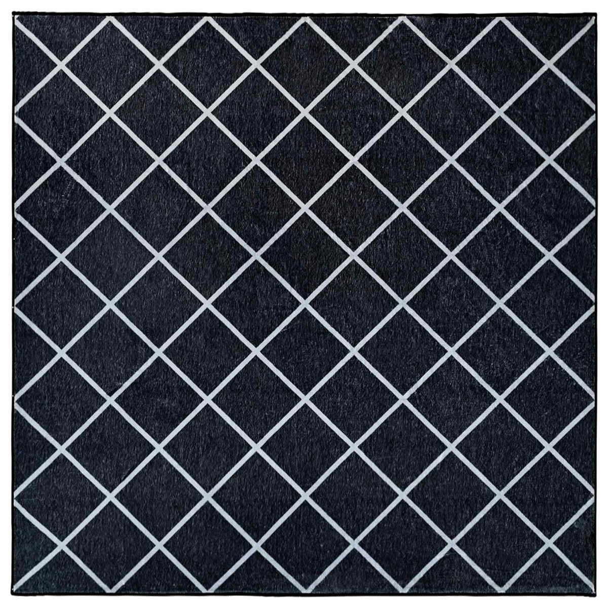 Rug ORIZ 100% Polyester Width 240 cm Black diamond pattern 240 cm