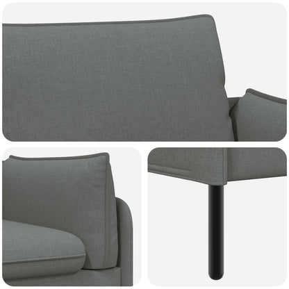 Sofa 188 x 81 x 89 cm Fabric 2-Seater Dark grey