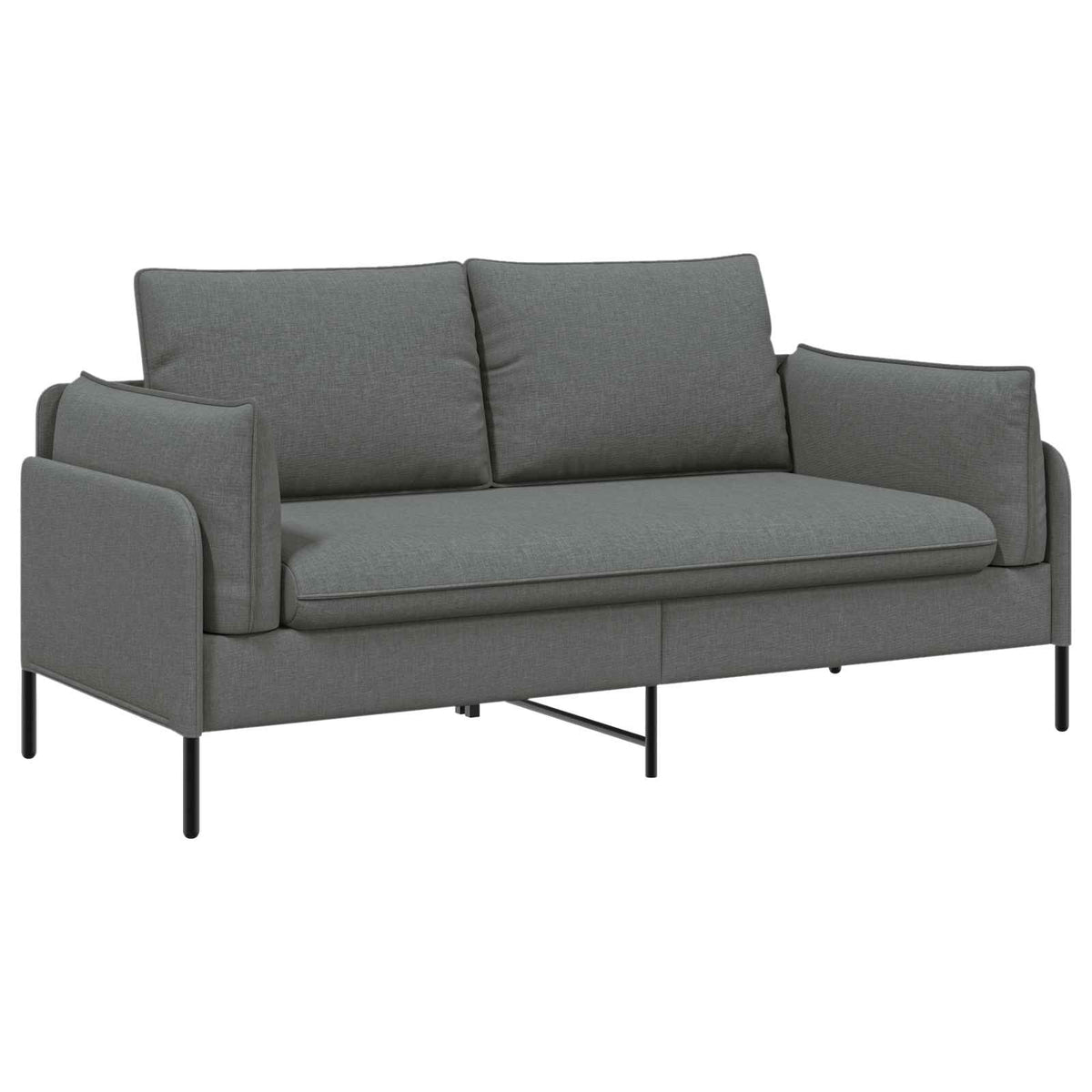 Sofa 188 x 81 x 89 cm Fabric 2-Seater Dark grey