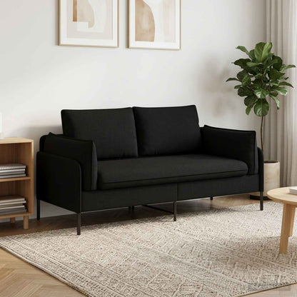 Sofa 188 x 81 x 89 cm Fabric 2-Seater Black