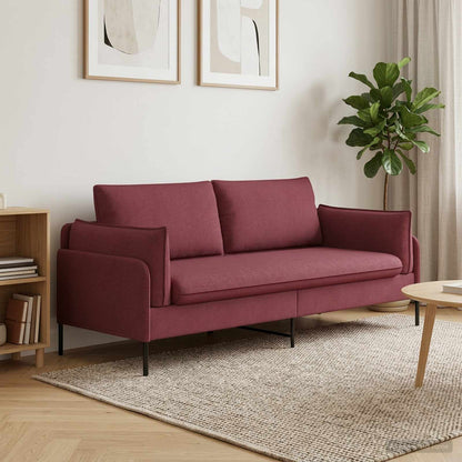 Sofa 188 x 81 x 89 cm Fabric 2-Seater Wine red