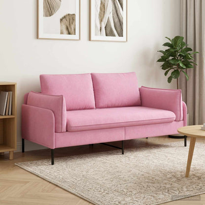 Sofa 188 x 81 x 89 cm Fabric 2-Seater Pink