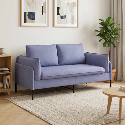 Sofa 188 x 81 x 89 cm Fabric 2-Seater Jeans blue