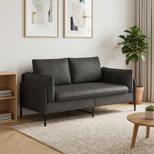 2-Seater Sofa 188 x 81 x 89 cm Faux Leather Black